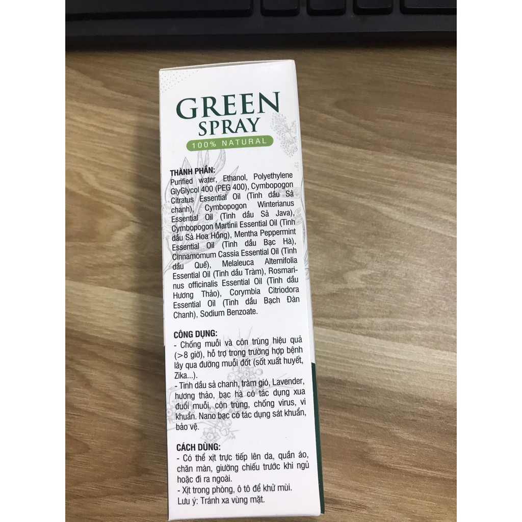 Xịt Chống Muỗi Green Spray ❤️CHÍNH HÃNG👍 chống muỗi và côn trùng trên 8 giờ, thành phần an toàn, hương thơm dịu nhe