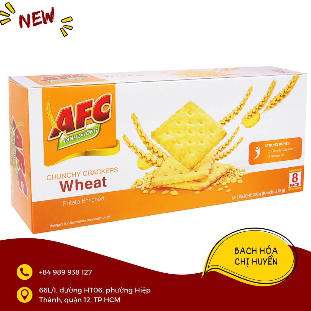 Bánh cracker vị rau AFC Dinh Dưỡng hộp 200g