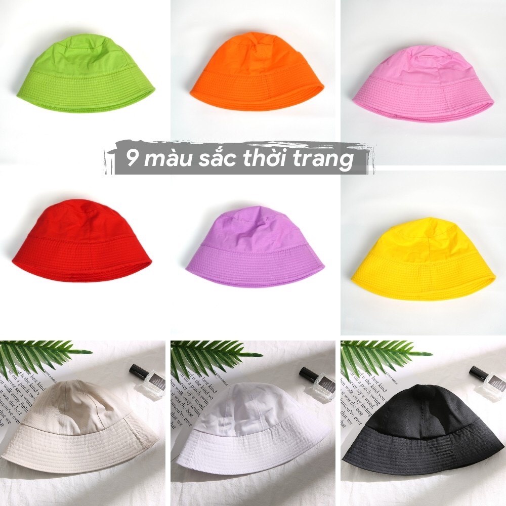 Nón bucket trơn - Nón tai bèo vành cụp trơn nhiều màu sắc Ulzzang form unisex nam nữ 204