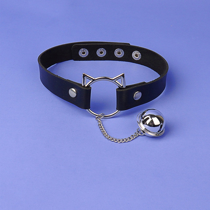 Vòng Cổ Choker Da Đính Chuông Phong Cách Punk Gothic Quyến Rũ