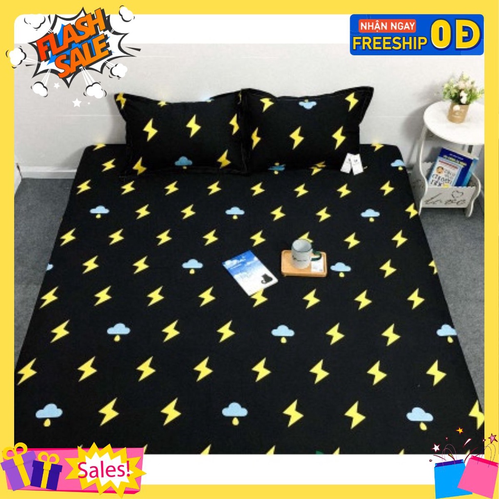 Ga chun bọc đệm giường,Vải poly cotton 1m2,1m4,1m6-họa tiết tia set