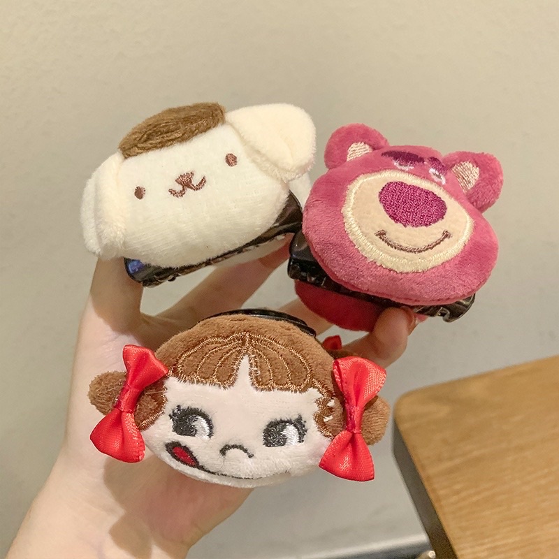 Kẹp tóc càng cua Gấu Hồng bông siêu cute