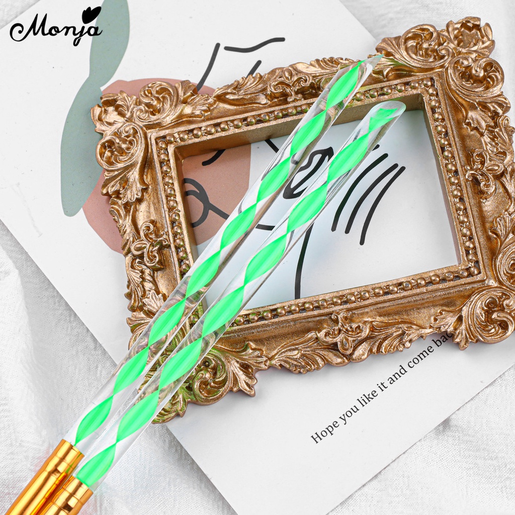 MONJA Bộ 2 cọ vẽ trang trí móng tay nghệ thuật chuyên dụng tiện lợi