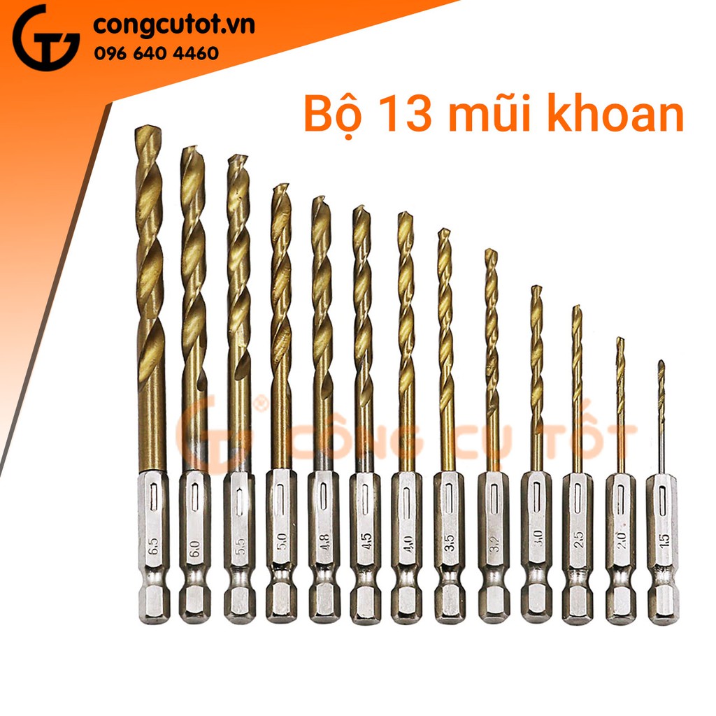 Bộ 13 mũi khoan vỉ nhựa