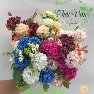 Hoa vải hoa lụa - Combo 2 chùm hoa CẨM TÚ CẦU Baby trang trí(chọn 2 cụm cùng màu)