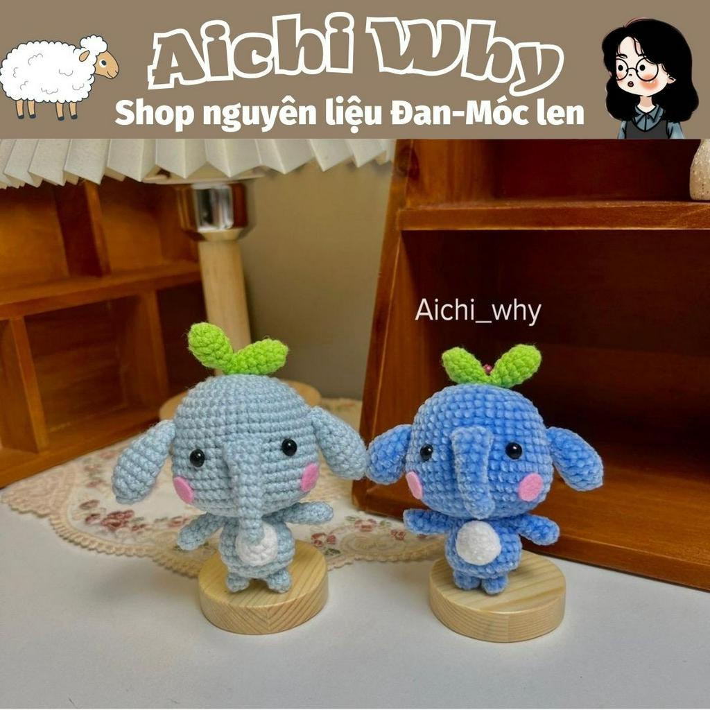 {DIY} Set nguyên liệu móc len Voi Xanh+ Sách hướng dẫn