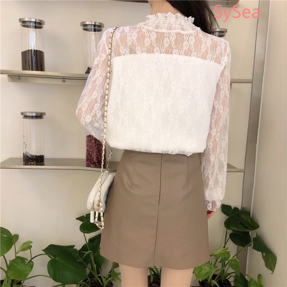 Áo nhung dài tay phối ren thời trang cho nữ