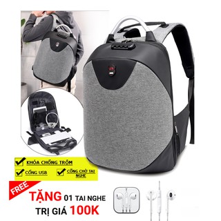 Balo thời trang Chống Trộm Chống Nước CT01 có cổng Xạc USB, Đựng Laptop, iPad đồ du lịch đi học - Tặng 1 Tai Nghe 100k