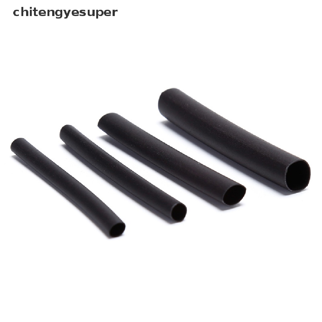 Chitengyesuper Fashion 127Pcs Black Glue Weatherproof Heat Shrink Sleeving Tubing Tube Assortment Kit CGS