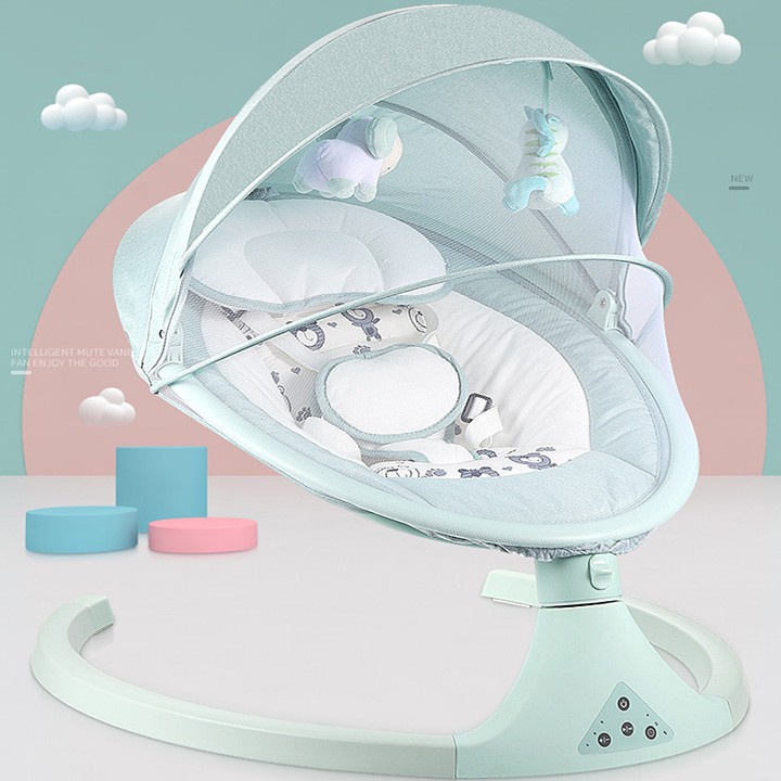 Nôi điện cho em bé tự động đu đưa, võng cho bé, cũi điện cho bé, có điều khiển
