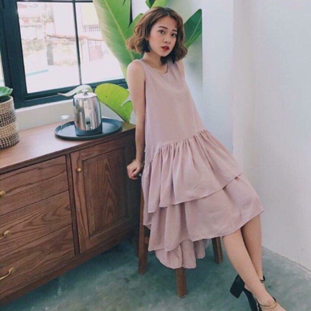 Váy hồng voan