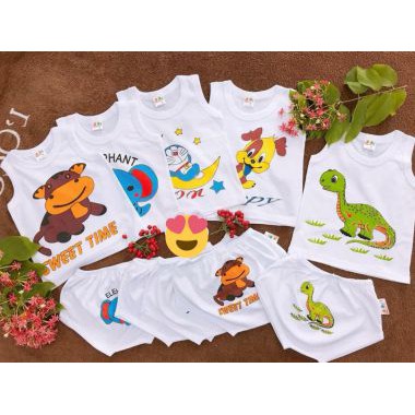 Sỉ 5 bộ sát nách họa tiết, hoạt hình cho con