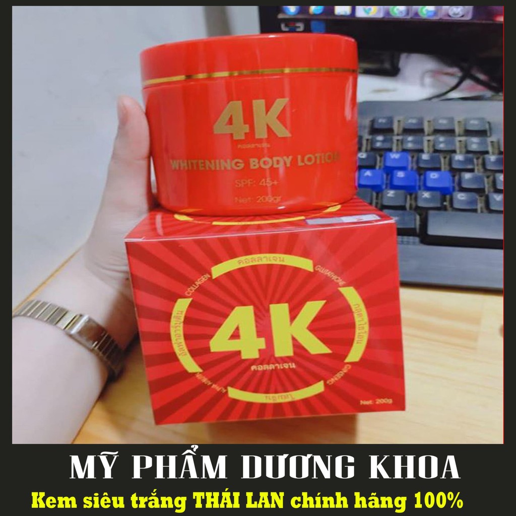 Kem Body 4K Plus  ĐỎ Thái Lan - KEM BODY SIÊU TRẮNG DA CHỐNG NẮNG 4K PLUS Đỏ (CHÍNH HÃNG)
