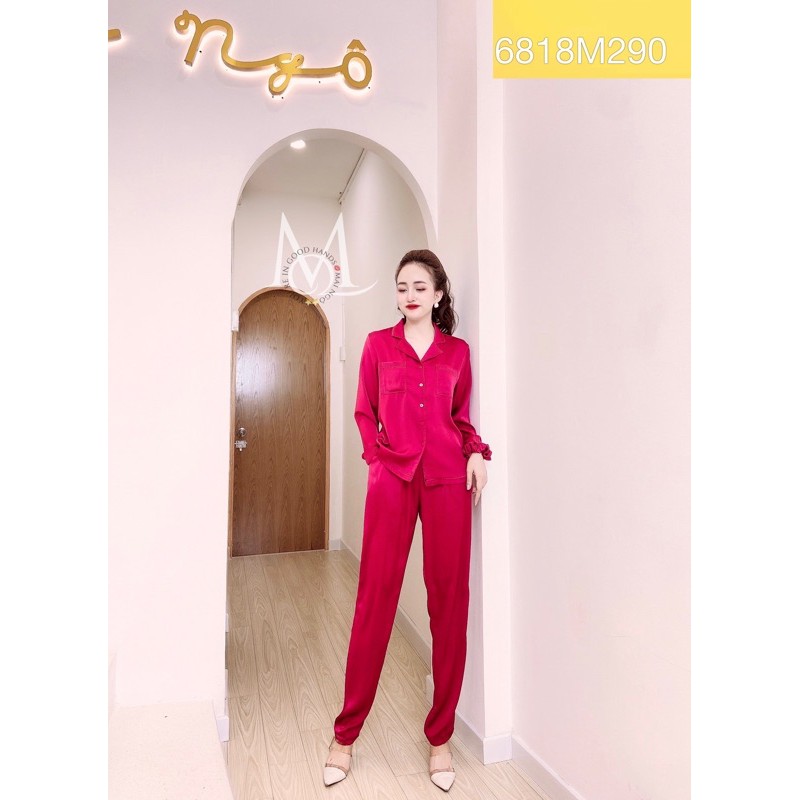 Bộ pịjama Tay Dài Quần Dài Lụa cao cấp Mai Ngô