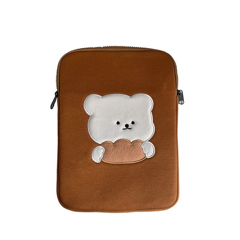 Túi Xách Đựng Máy Tính In Hình Gấu Nâu Phong Cách Hàn Quốc Cho Nữ