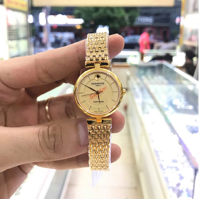 Đồng hồ nữ SUNRISE 9967AA siêu mỏng, full hộp chính hãng, Kính Sapphire chống xước