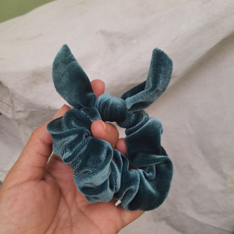 Dây Cột tóc vải nhung tai thỏ dễ thương