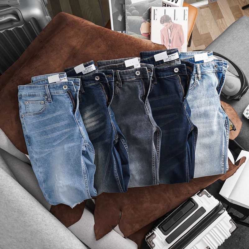 Quần jean nam rách slimfit co giãn xuất khẩu cao cấp