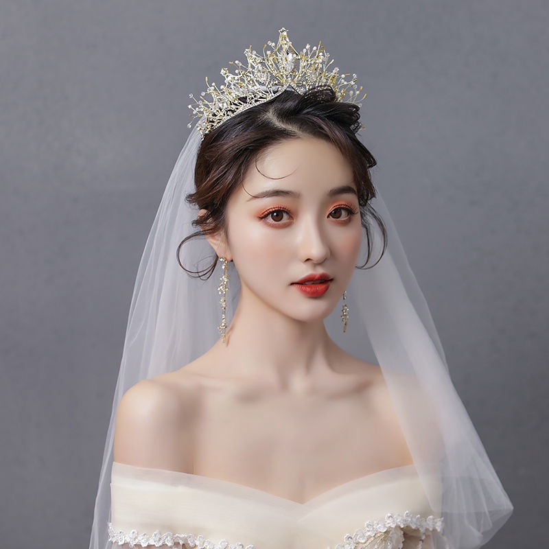 Vương Miện Cô Dâu Ba Món Đội Đầu Cô Dâu Phong Cách Mori Phong Cách Trung Hoa Cổ Tích Làm Quà Tặng Sinh Nhật