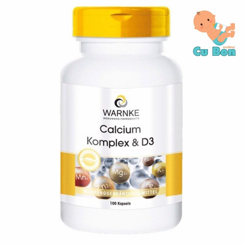 canxi và d3 magie cho người lớn WARNKE Calcium Komplex &amp; Vitamin D3 100 viên của Đức