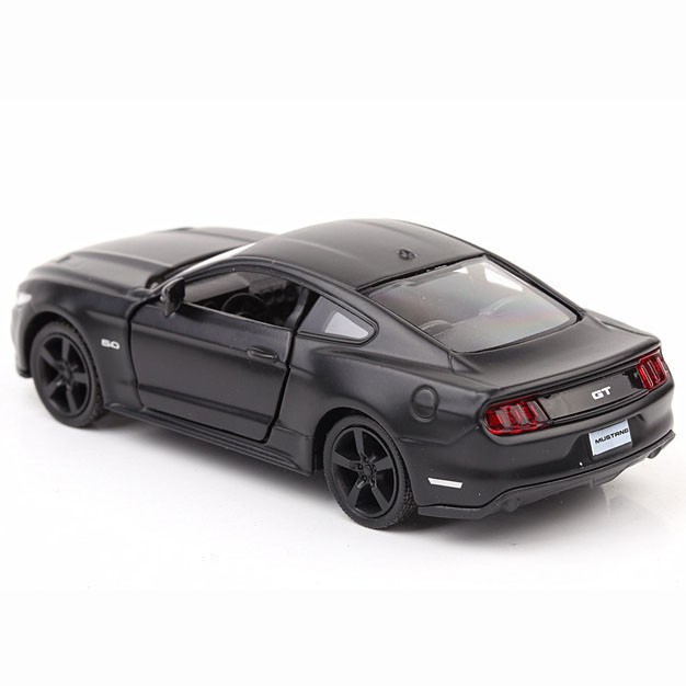 Xe mô hình Ford Mustang tỉ lệ 1:36 bằng hợp kim màu đen, có bánh đà, mở 2 cửa