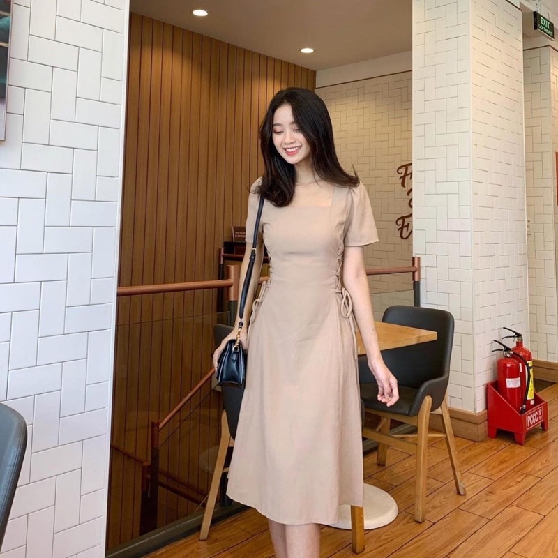 Đầm ôm body dáng chứ A đan dây cách điệu