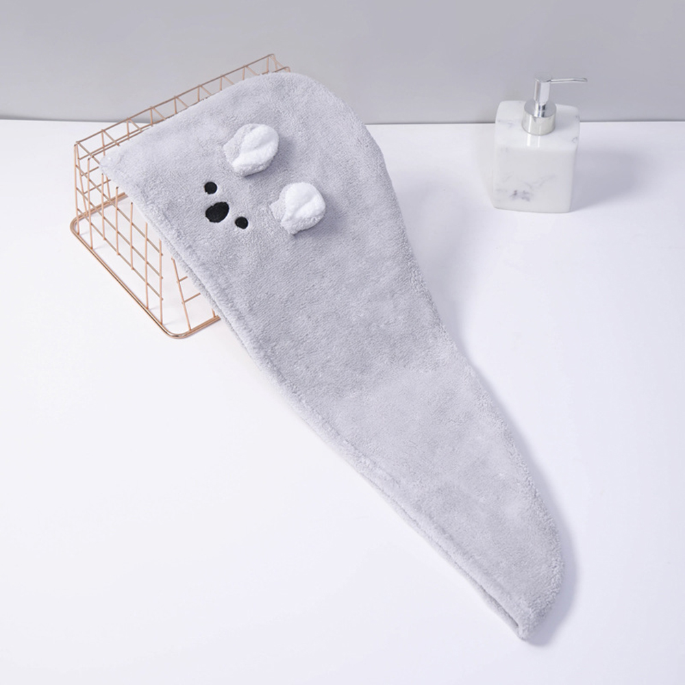 Mũ Tắm Vải Lông Cừu San Hô Hình Tai Thỏ Chống Trượt Nhanh Khô Dễ Thương