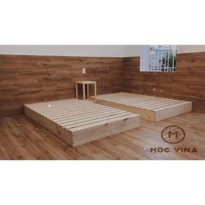 Giường Ngủ Pallet Gỗ Thông Minh MỘC VINA - Nội Thất Kiểu Hàn Lắp Ráp Mộc Vina