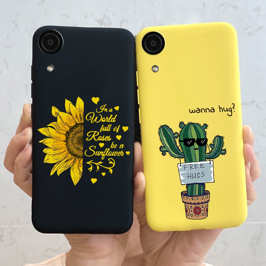 Ốp điện thoại in cây xương rồng/ hoa mặt trời cho Samsung Galaxy A03 Core 2021 SM-A032F A03 Core A032F A03Core