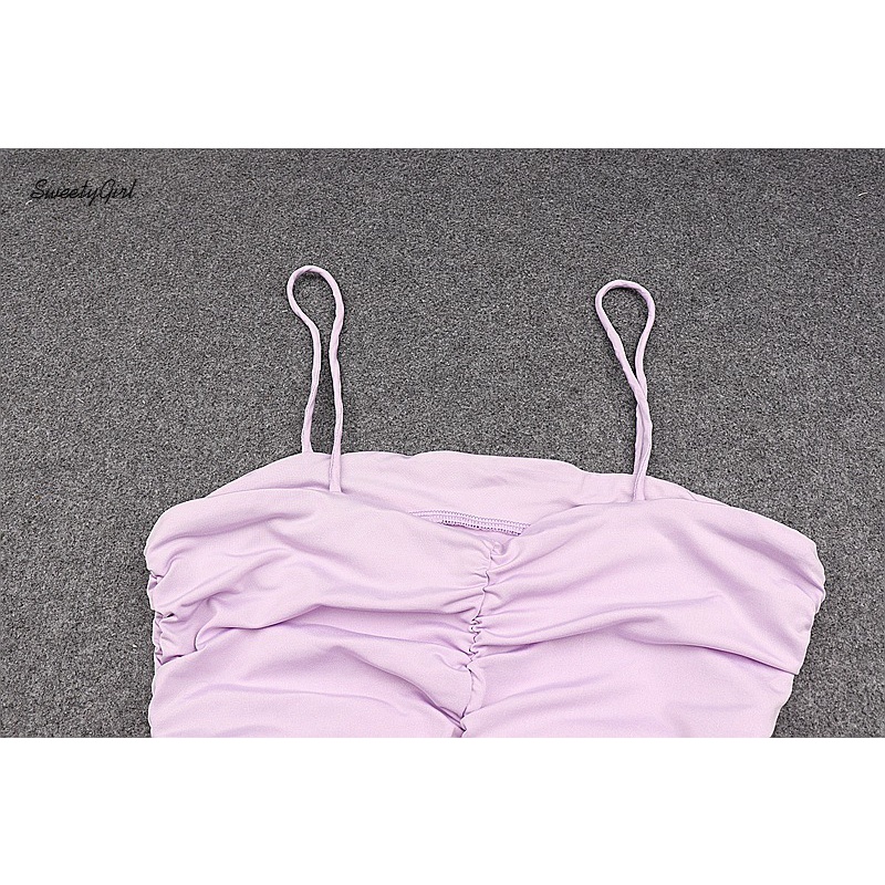 Đầm Mini Không Tay Hở Vai Màu Trơn Thời Trang Quyến Rũ Cho Nữ 2022