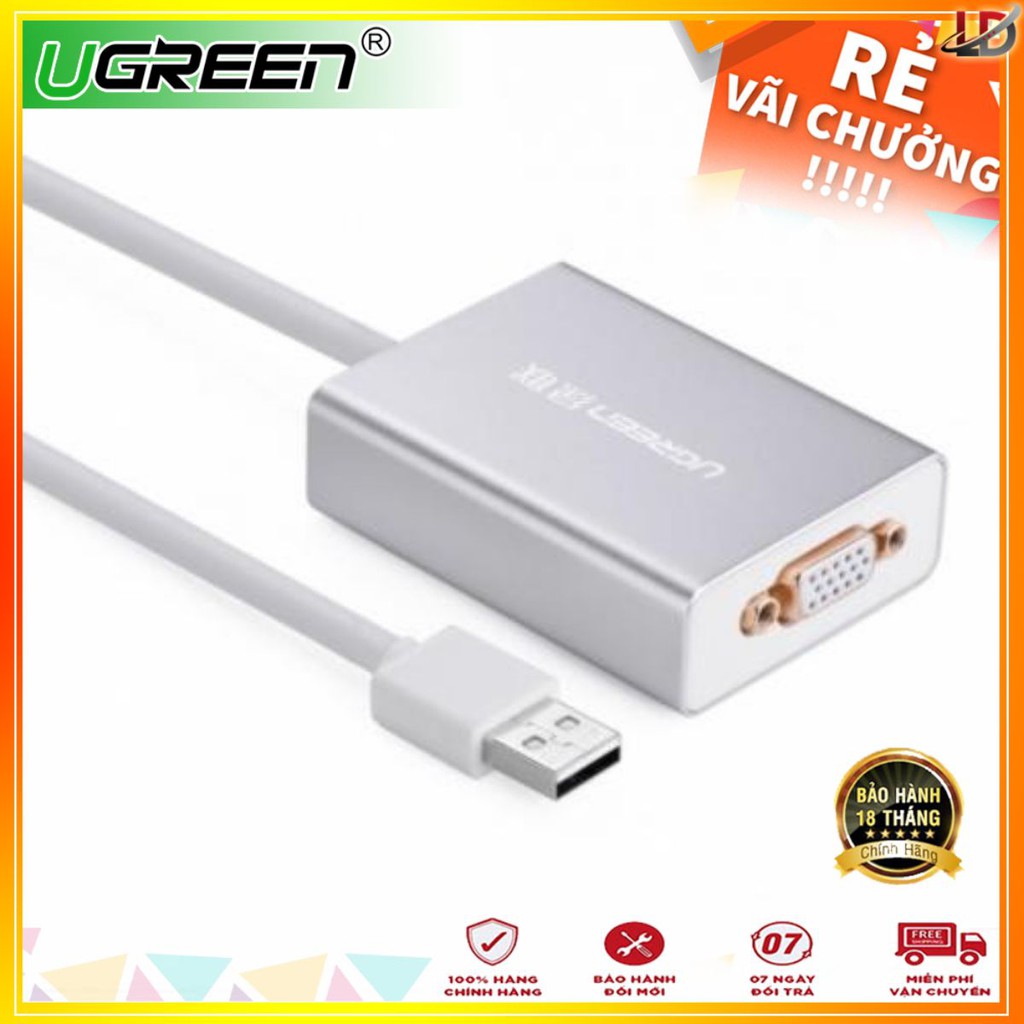 Ugreen 40244 - Cáp chuyển đổi USB sang VGA hỗ trợ fullHD - Phukienleduy