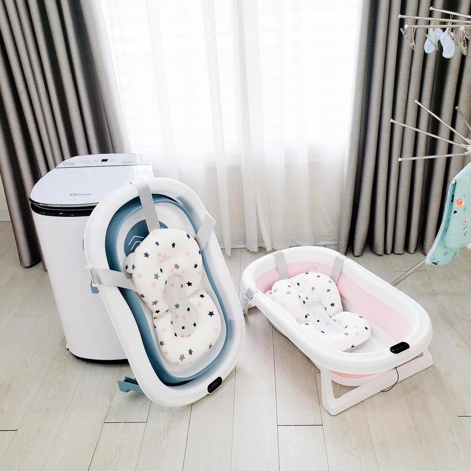 FREE SHIP !!! Chậu tắm gấp gọn 9BABY tiện dụng kèm phao cho bé yêu - CÓ NHIỆT KẾ