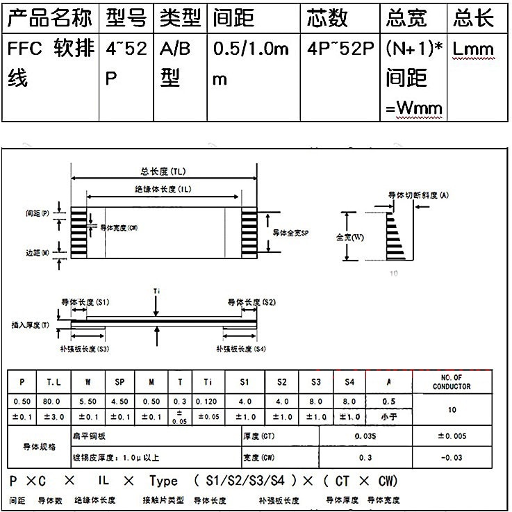 Dây Cáp Dẹt Linh Hoạt AWM 20624 80C 60V VW-1 A/B Loại 0.5mm 100/150/200/250mm 22/24/26/30/34/36/38/40 PIN