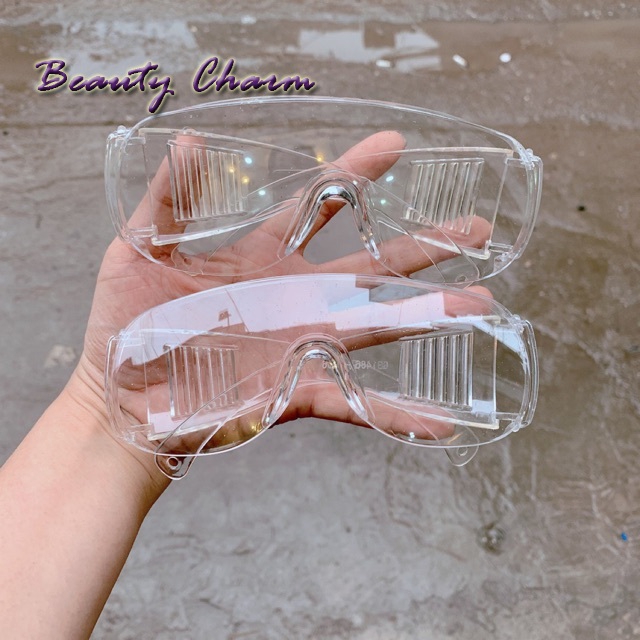 Kính bảo hộ tròng vuông trong suốt chống giọt bắn chống tia UV chắn bụi và gió phòng dịch thời trang unisex