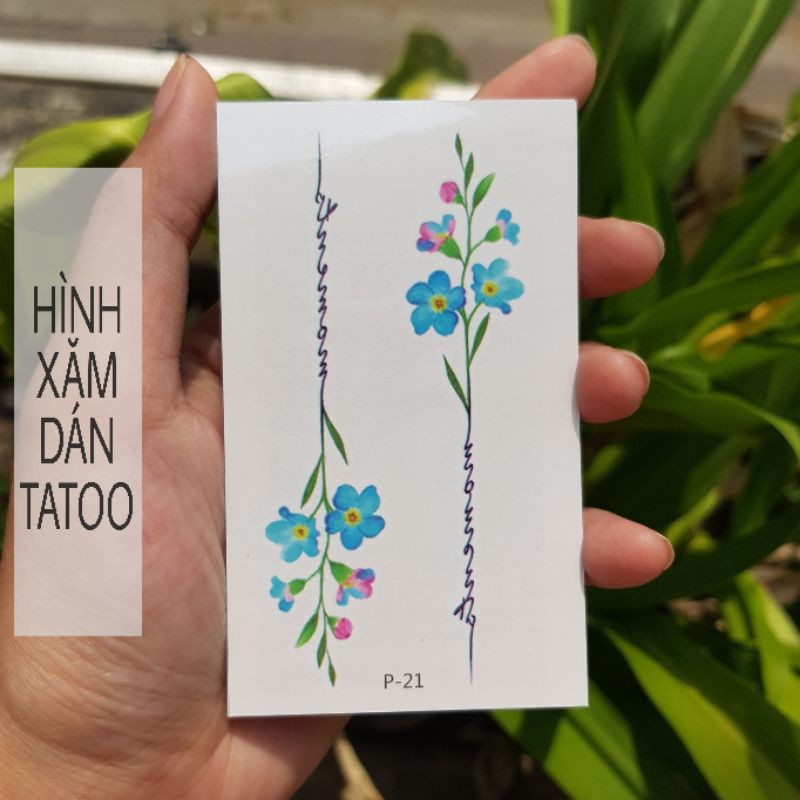 Hình xăm hoa chữ p21. Xăm dán tatoo mini tạm thời, size &lt;10x6cm