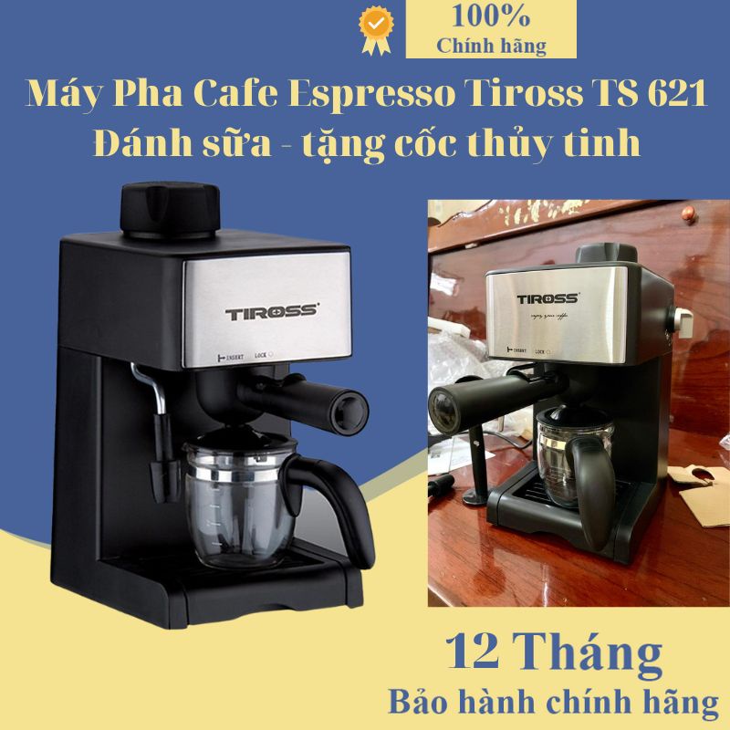 Máy Pha Cafe Espresso Tiross TS 621, Sản Phẩm Chính Hãng, Bảo Hành 12 Tháng