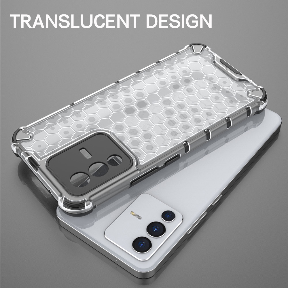 Ốp Điện Thoại Nhựa Cứng Trong Suốt Chống Sốc Họa Tiết Tổ Ong Cho Vivo T2x T1 Pro