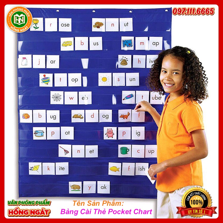 Bảng cài thẻ pocket chart 10 tầng, đồ dùng học tập giáo cụ dạy học tiếng anh văn phòng phẩm GC19