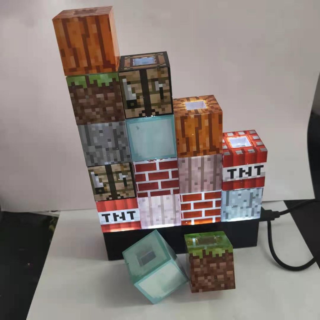Đồ Chơi Đèn Phát Sáng Xây Dựng Các Block Minecraft