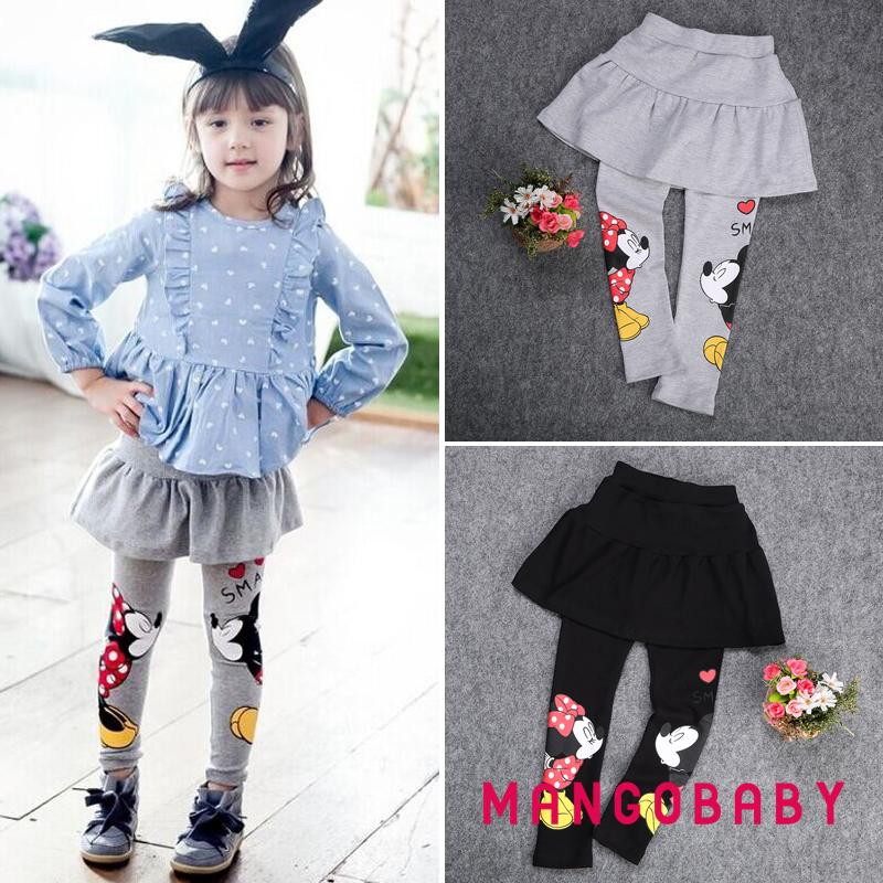 Quần Legging Cotton In Họa Tiết Hoạt Hình Dễ Thương Cho Bé Gái 3-7 Tuổi