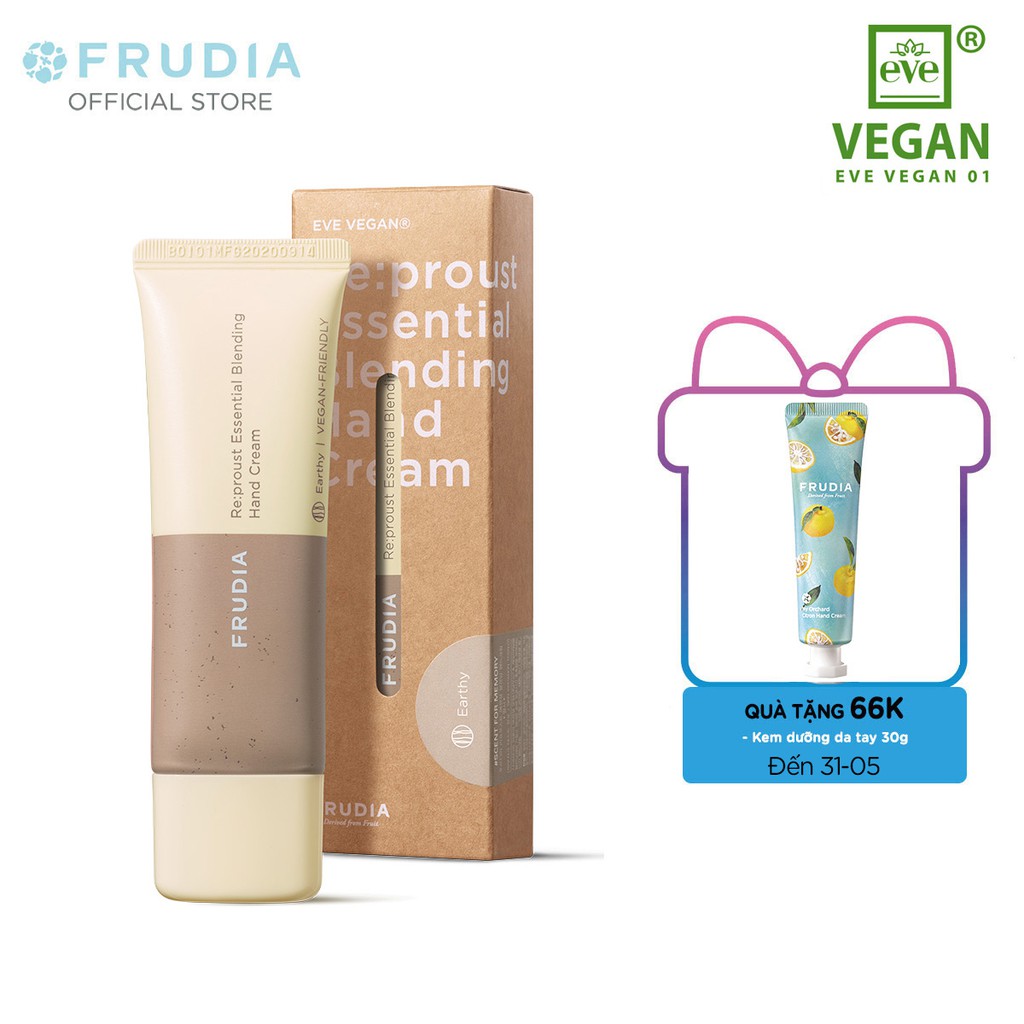 [Mã FMCGMALL - 8% đơn 250K] [TẶNG 66K]Kem dưỡng tay Frudia Re:proust Essential Blending Handcream Earthy 50g