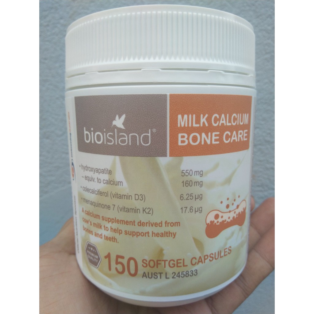 Viên Uống Bổ Sung Canxi Milk Calcium Bone Care Bio Island, 150 viên