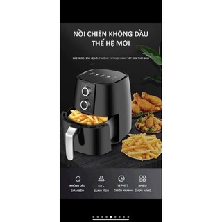 nồi chiên không dầu camel loại 5l, 6l, 7l sẵn xanh và đen có kèm quà tặng, camel 6l