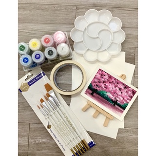 Set hoạ phẩm vẽ tranh mini để bàn