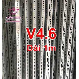 Sắt V lỗ V4.6 dài 1m, dày 2mm Sắt V lỗ 4x6, Kệ sắt V lỗ, Lắp ráp kệ sắt đa năng, Kệ kho hàng
