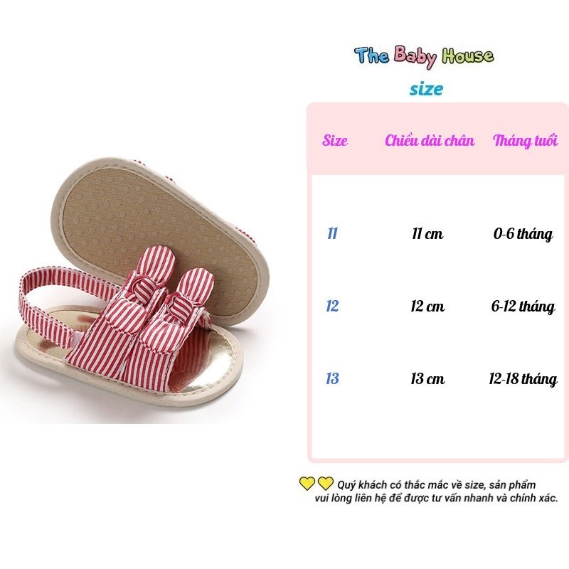 Giày Sandal Cho Bé  𝐅𝐑𝐄𝐄𝐒𝐇𝐈𝐏 Giày Tập Đi Đính Nơ Chống Trượt Đáng Yêu Cho Bé 0-18 Tháng Tuổi