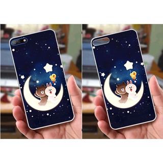 Ốp lưng Huawei Y7 Pro (2018) (dẻo viền trắng trong) - Hình Gấu Thỏ