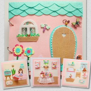 Đồ chơi Sách vải Ngôi nhà búp bê siêu phẩm (Hình thật) - Sách vải Handmade cho bé gái Tulip Sote