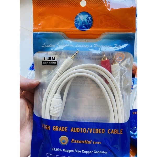 (1,8 mét) Dây 1 đầu 3.5 ra 2 AV chính hãng AV.