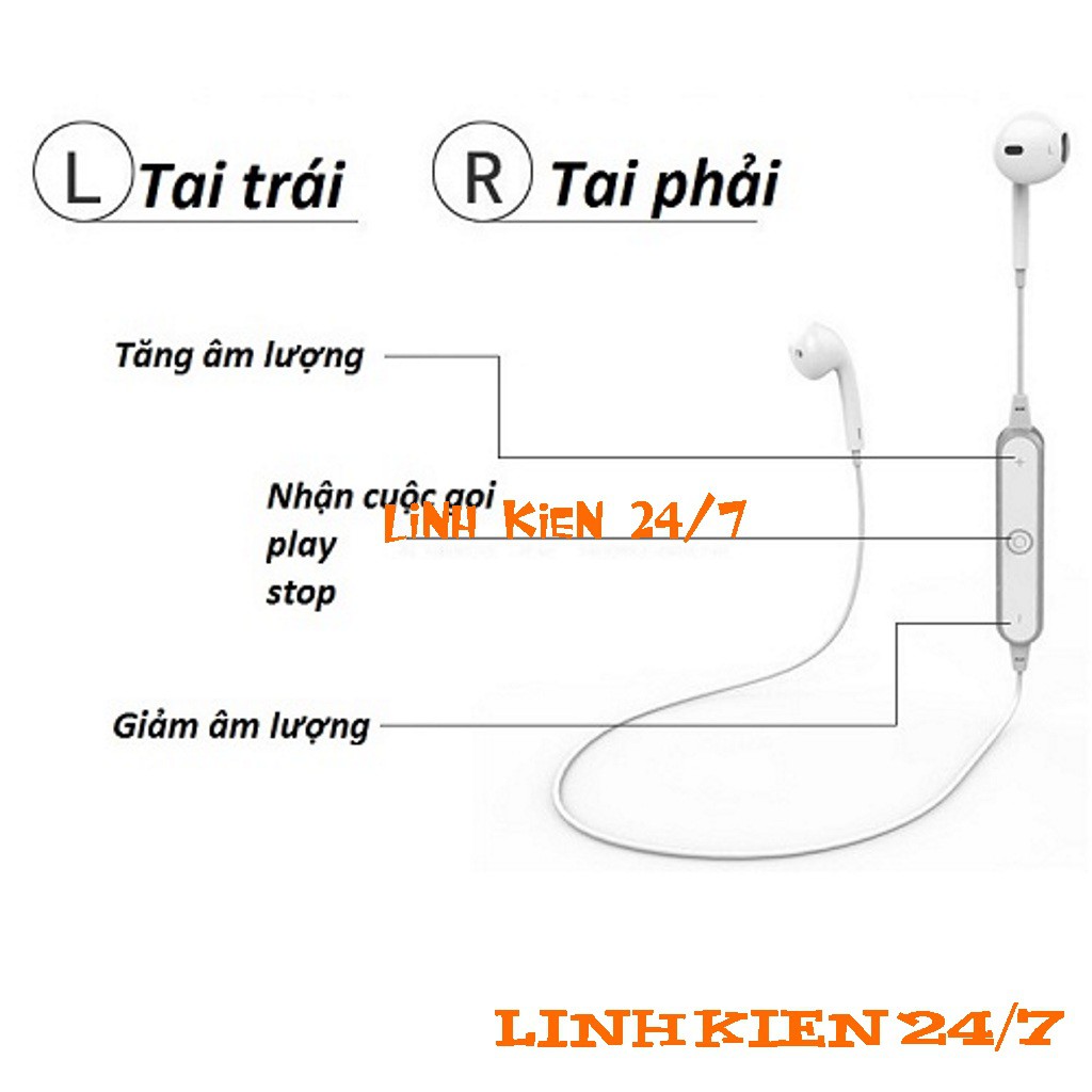 Tai Nghe Bluetooth Sports Headset S6 Siêu Bass